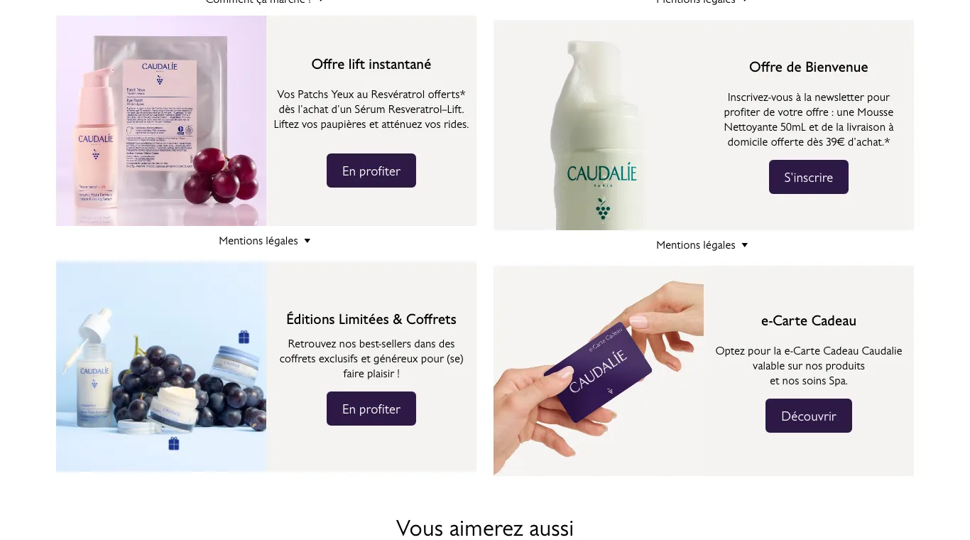 Offre de Bienvenue Caudalie : mousse nettoyante offerte avec la newsletter