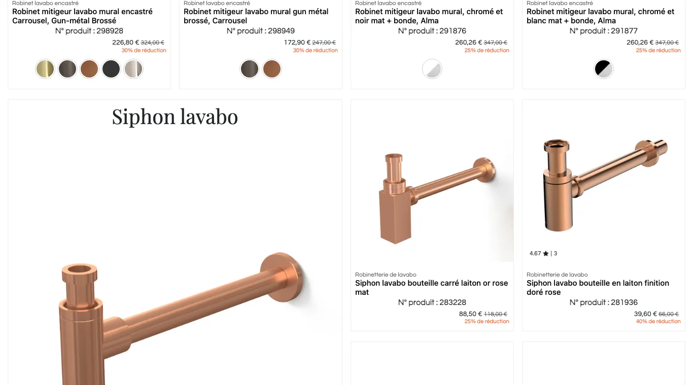 Outlet robinetterie de lavabo Masalledebain avec prix barrés et remises de 25 à 40 %
