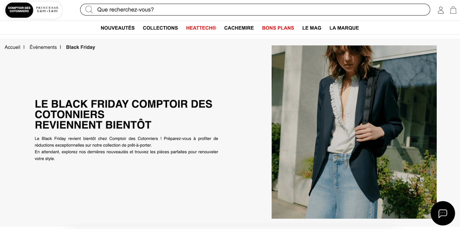Page Black Friday Comptoir des Cotonniers