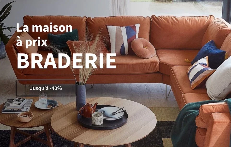 Section Good Deals de laredoute.fr avec exemples de produits mode et maison à prix réduit