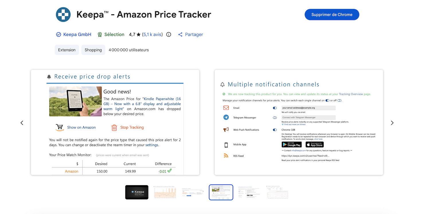 Graphique Keepa affichant l'historique des prix d'un produit Amazon sur 12 mois avec les pics avant Prime Day