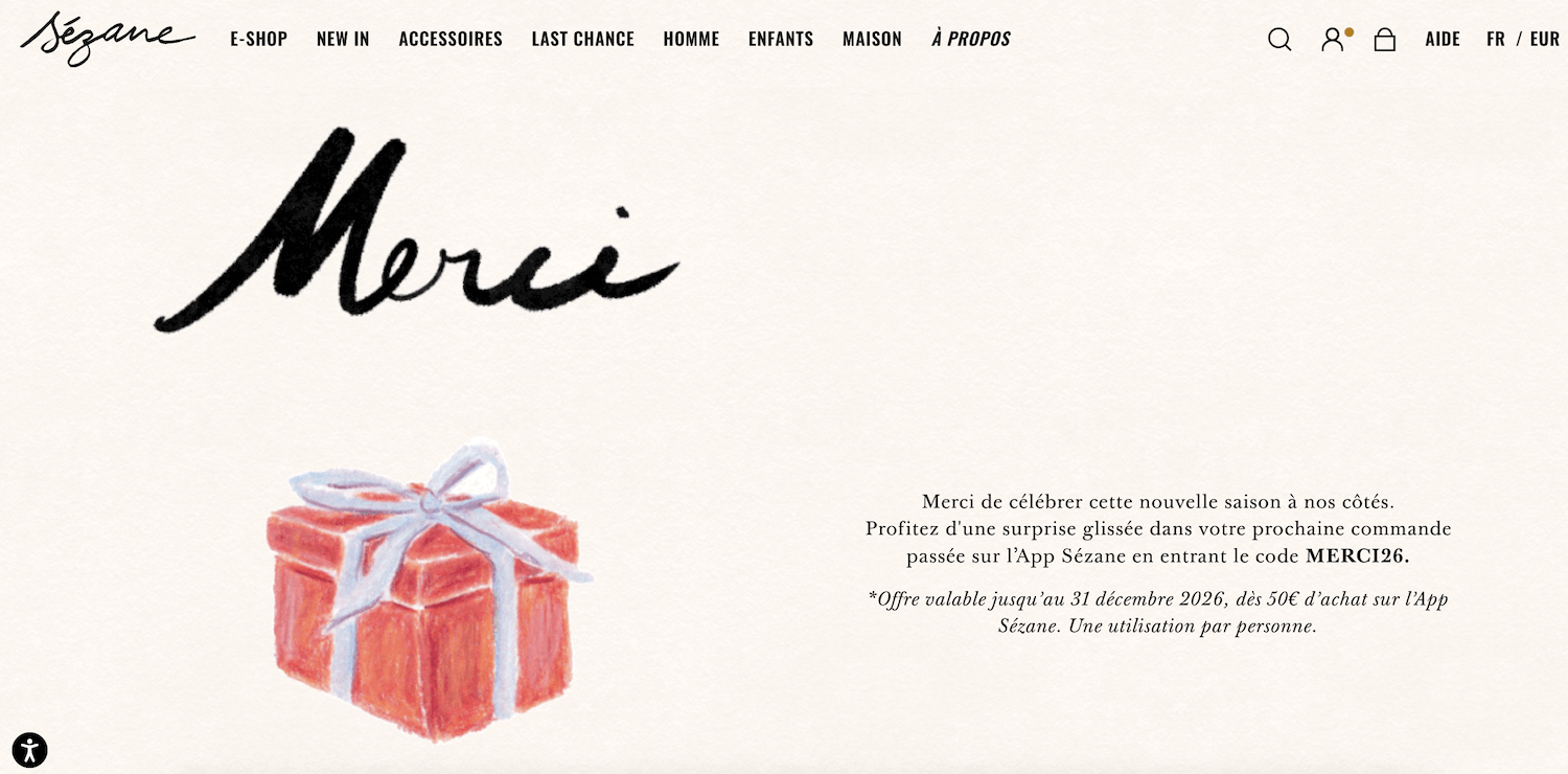 code promo officiel sezane merci