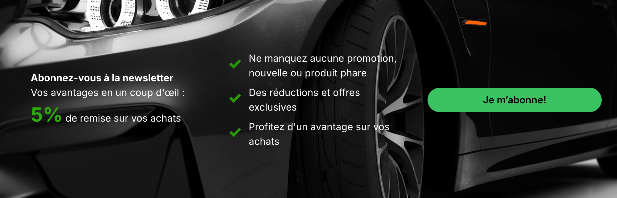 Capture d'écran de l'encadré newsletter -5 % sur Goodwheel.fr
