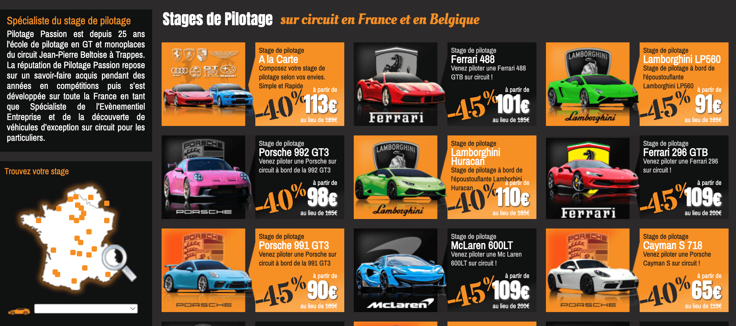 Fiche circuit Pilotage Passion avec prix barré et prix remisé